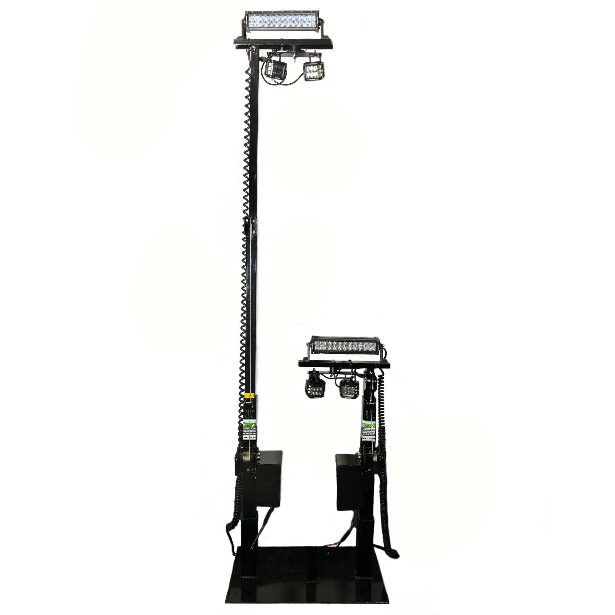 BT Fabrication, Truck Bed Mounted Light Towers, Light Output 46400 lumen, Light Bulb Type LED, Watts 340 Model# BTFAB-9FT-12V